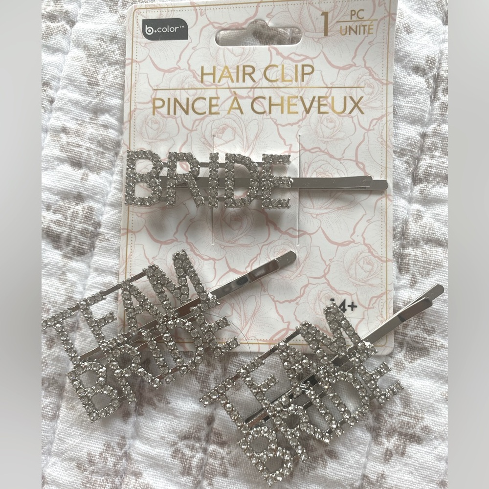 Team Bride and Bride hair pins perfect for bachelorette party or bridal shower.